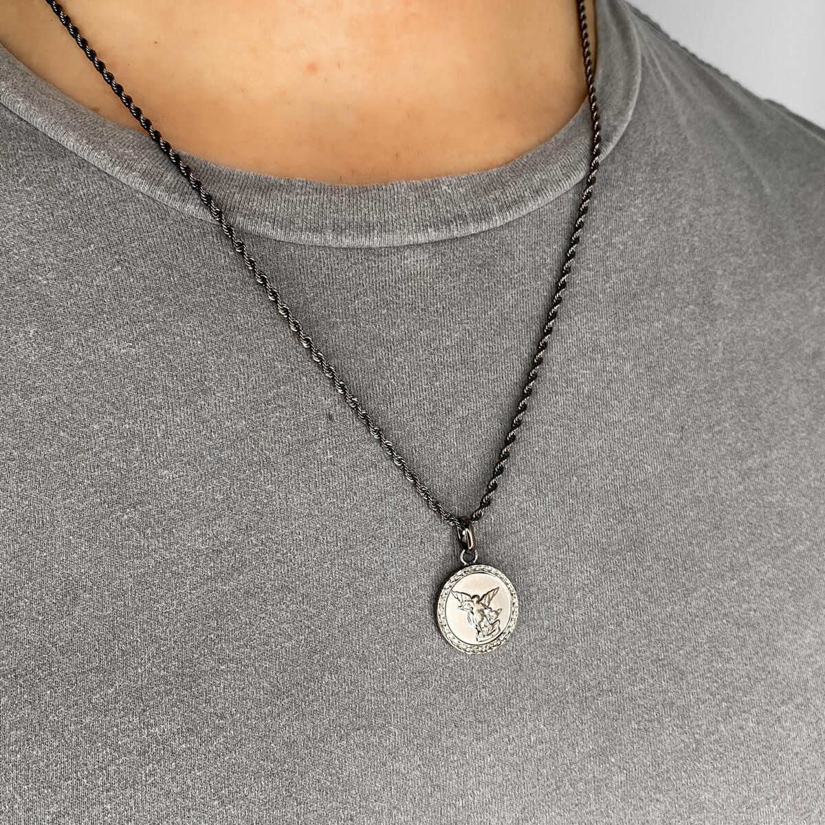 Rope Chain Necklace 20 in (Gun Silver) - Image 3