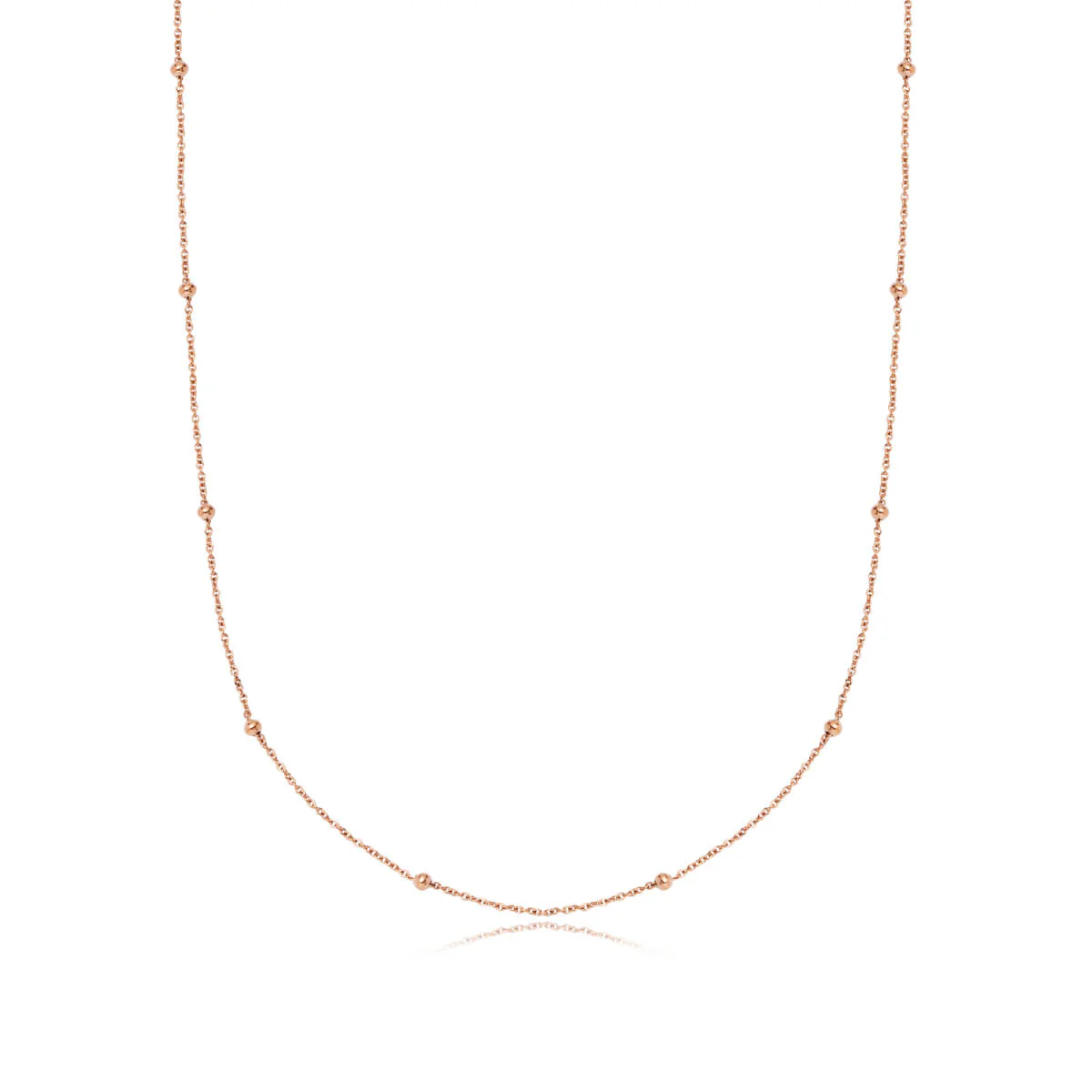 Sphere Chain Necklace 20 in (Rose Gold)