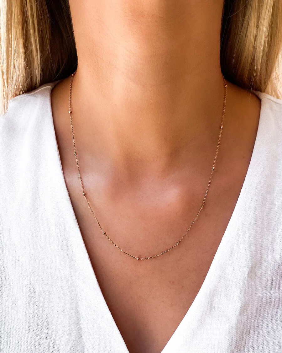 Sphere Chain Necklace 20 in (Rose Gold) - Image 2