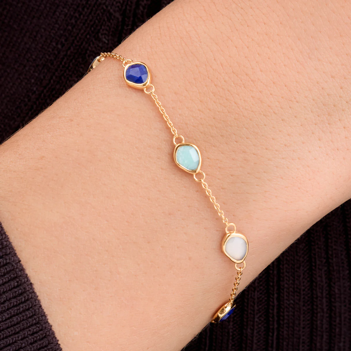Signature Cut Multi-Gemstone Bracelet  (Gold) - Image 2