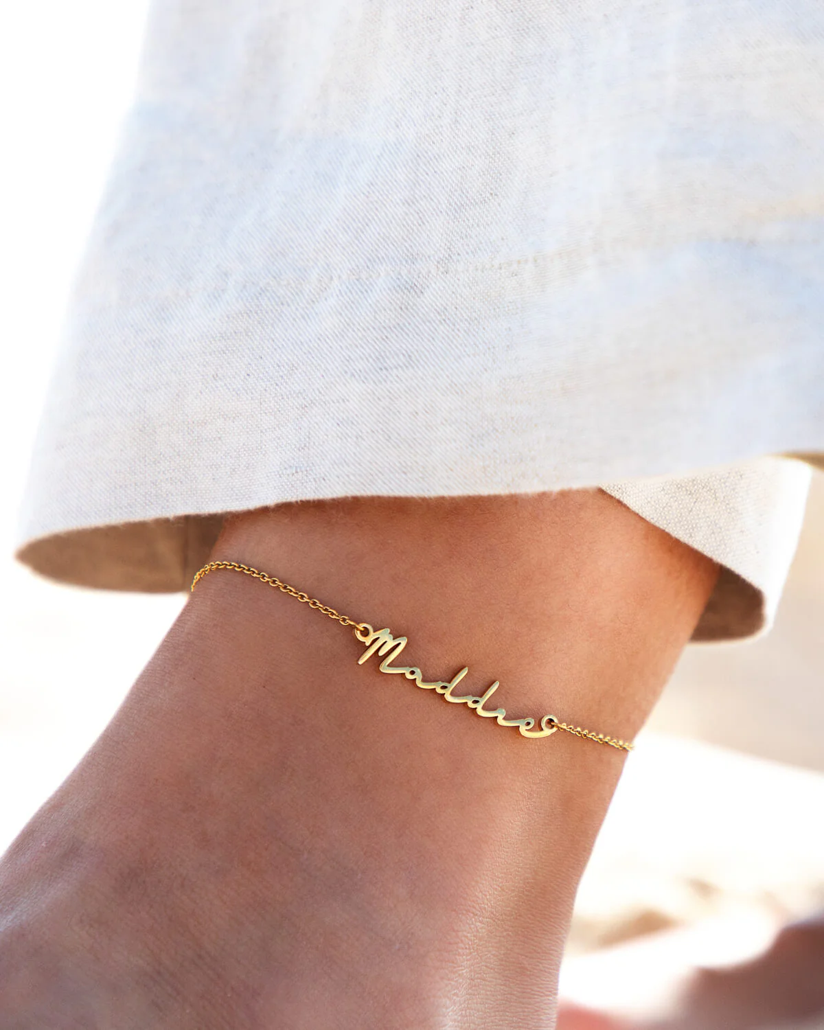 Signature Name Anklet (Gold) - Image 2