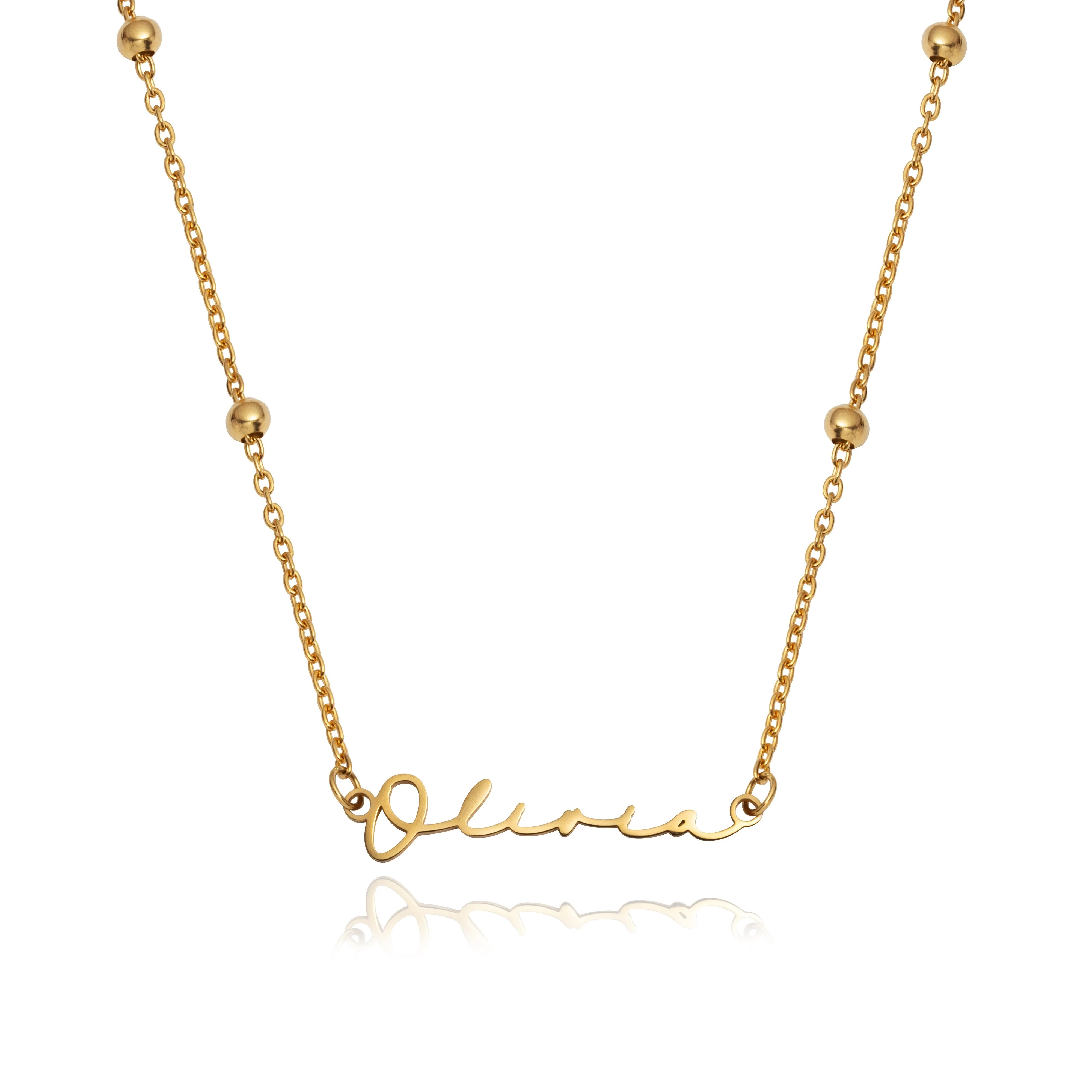 Signature Name Necklace - Gold - Image 11