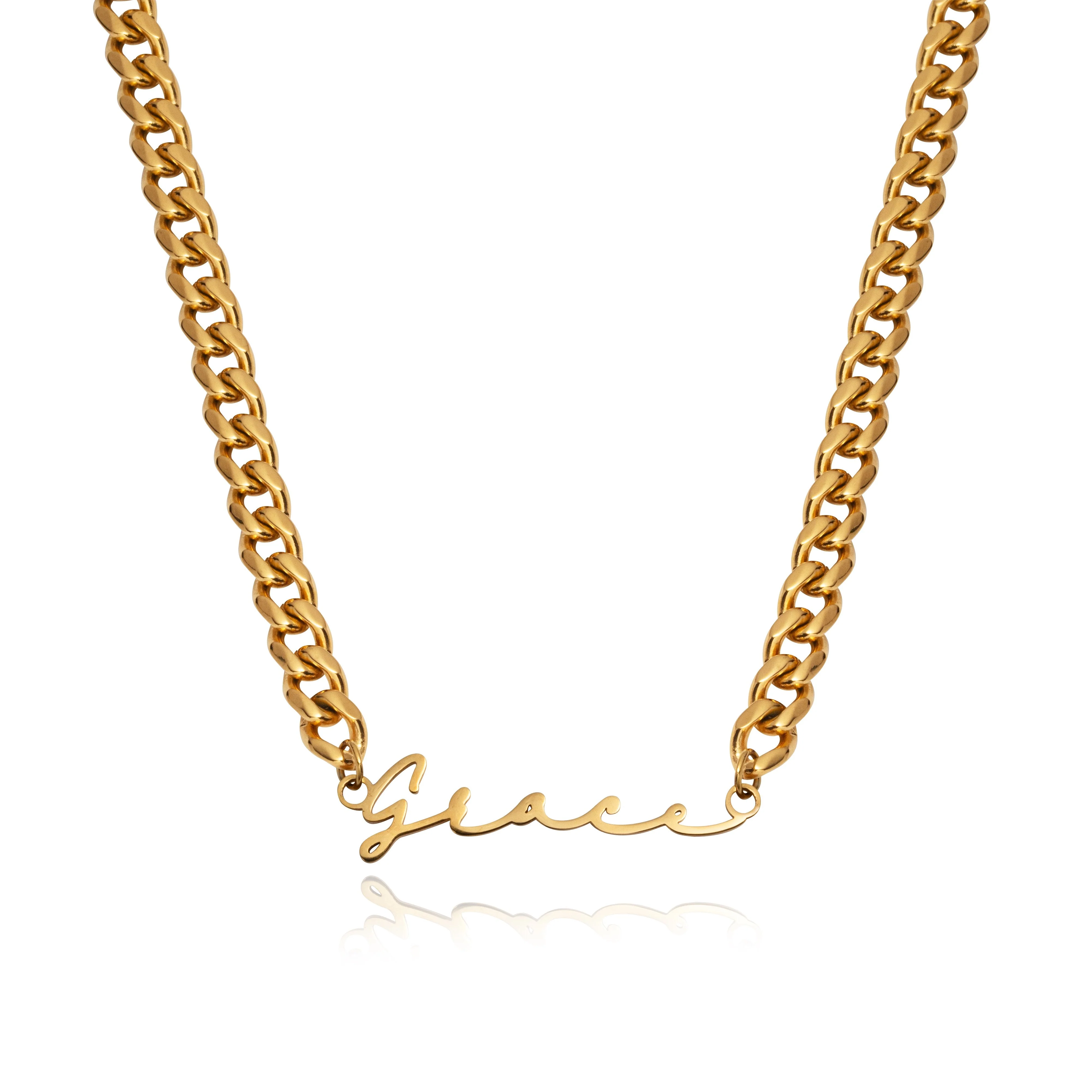 Signature Name Necklace - Gold - Image 12