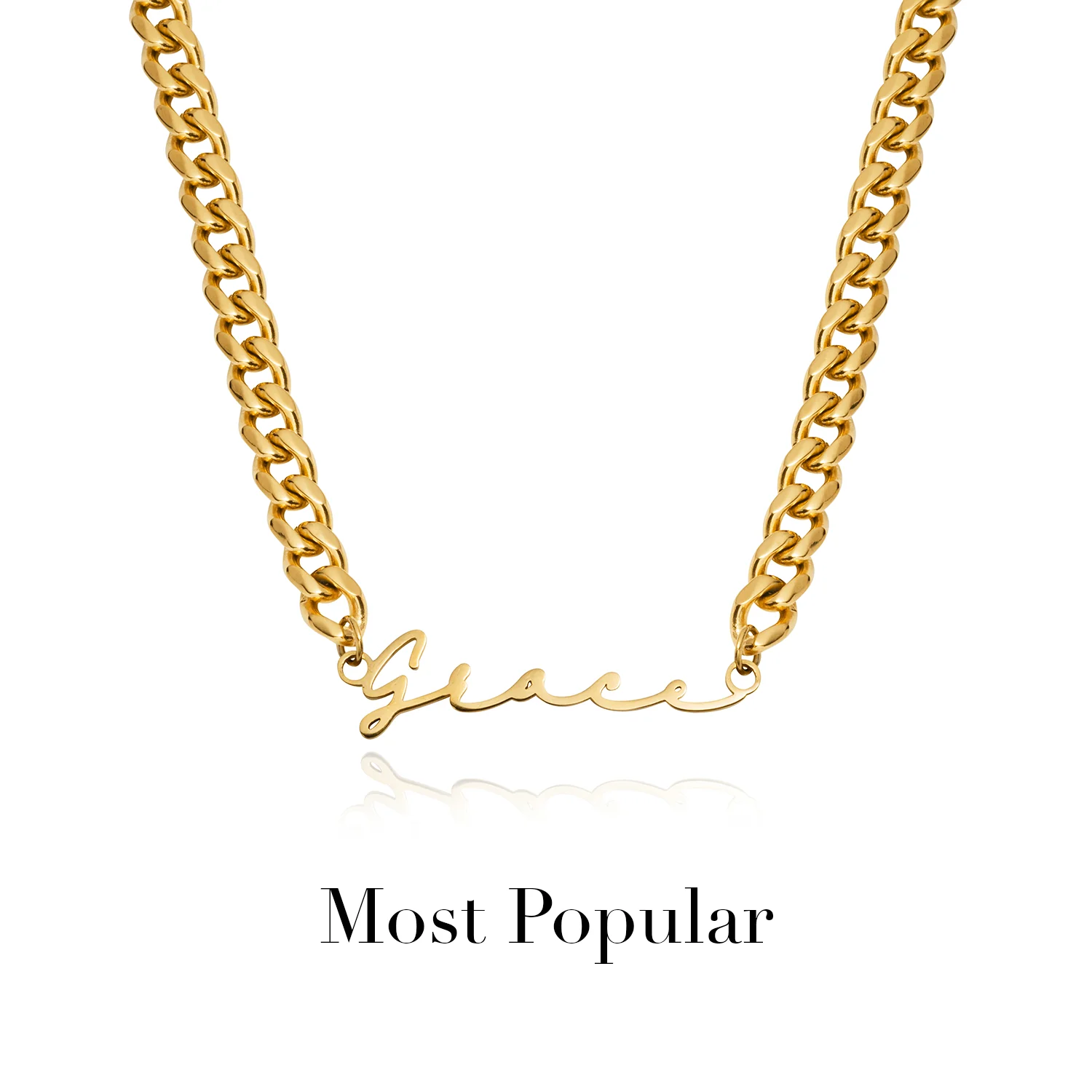 Signature Name Necklace - Gold - Image 27