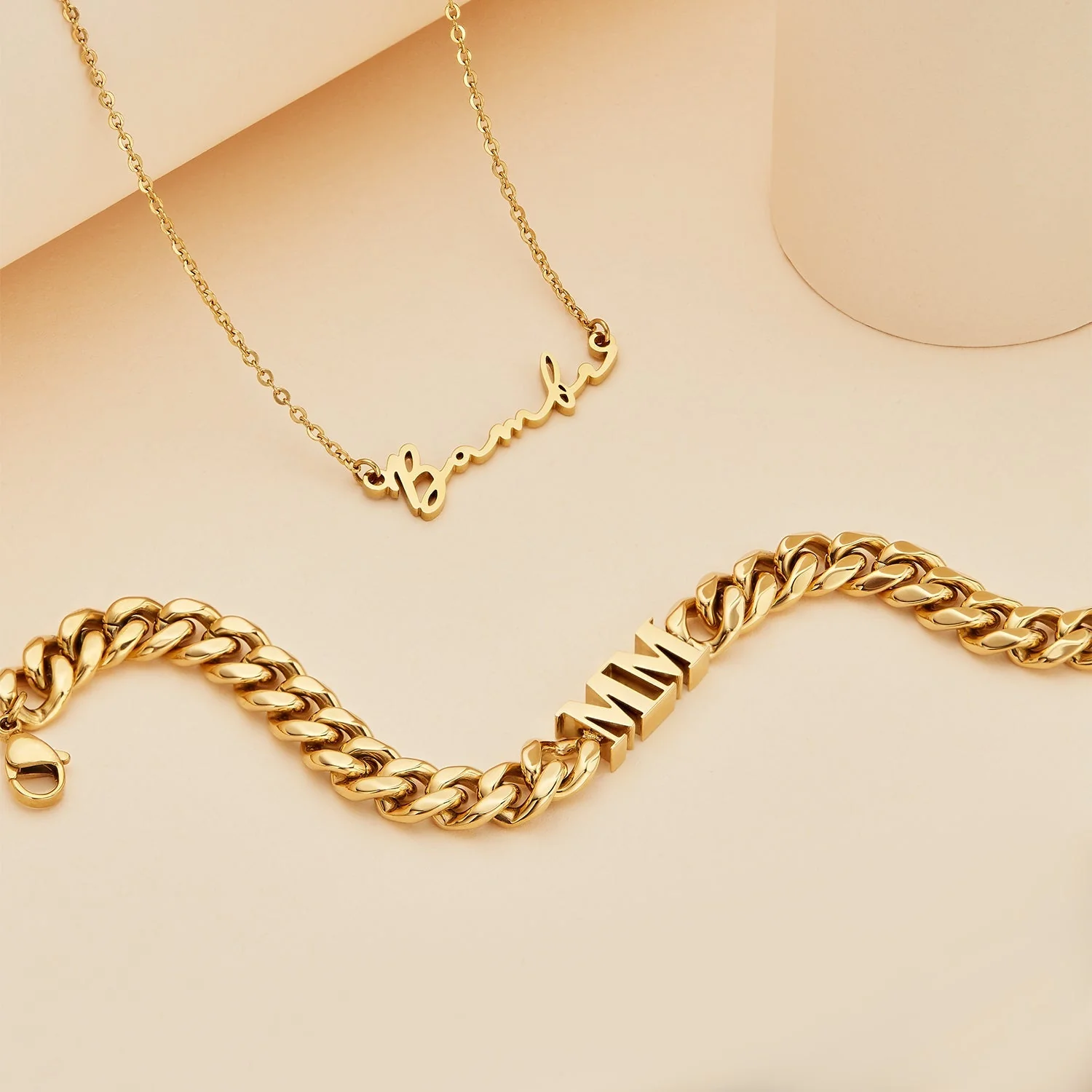 Signature Name Necklace - Gold - Image 7
