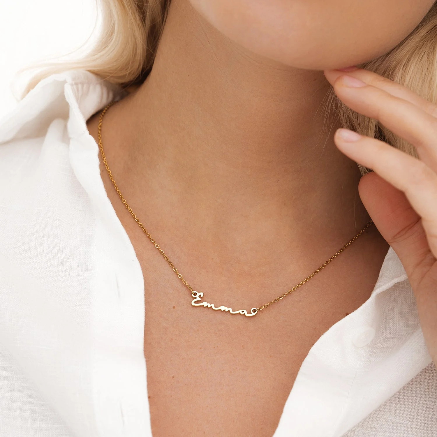 Signature Name Necklace - Gold - Image 2