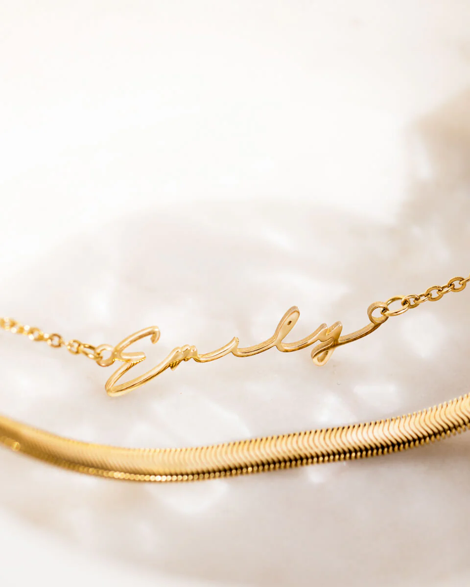 Signature Name Necklace - Gold - Image 21