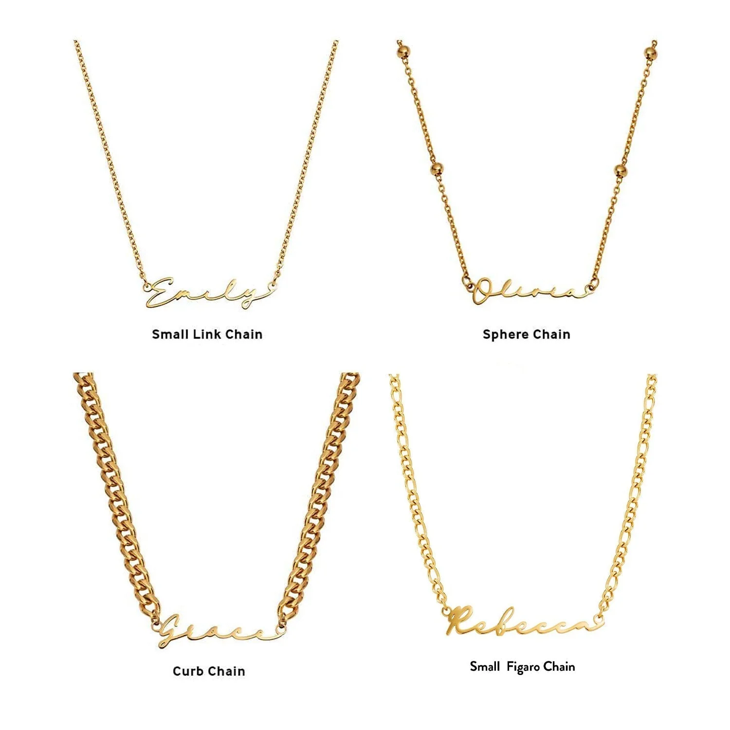 Signature Name Necklace - Gold - Image 22
