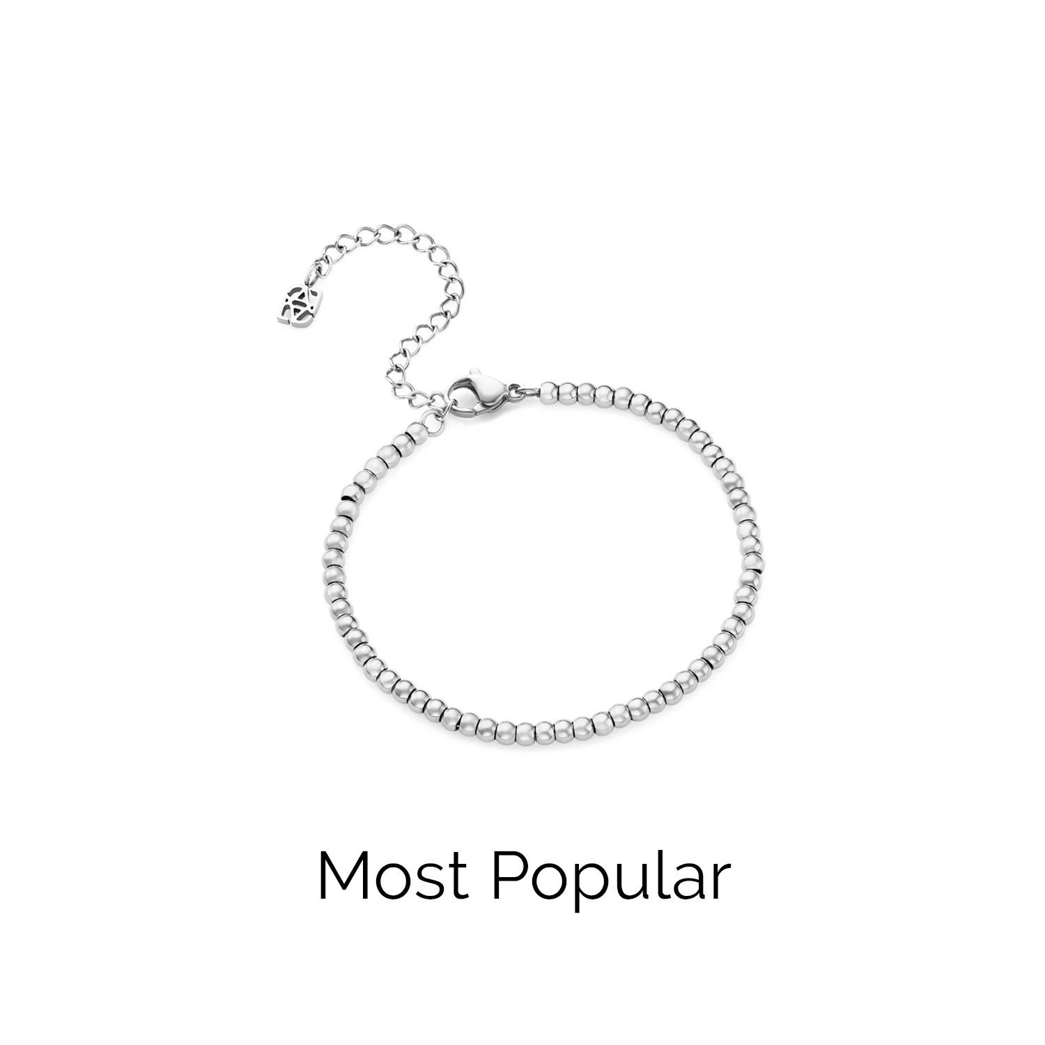 Small Beaded Bracelet (Silver) - Image 2