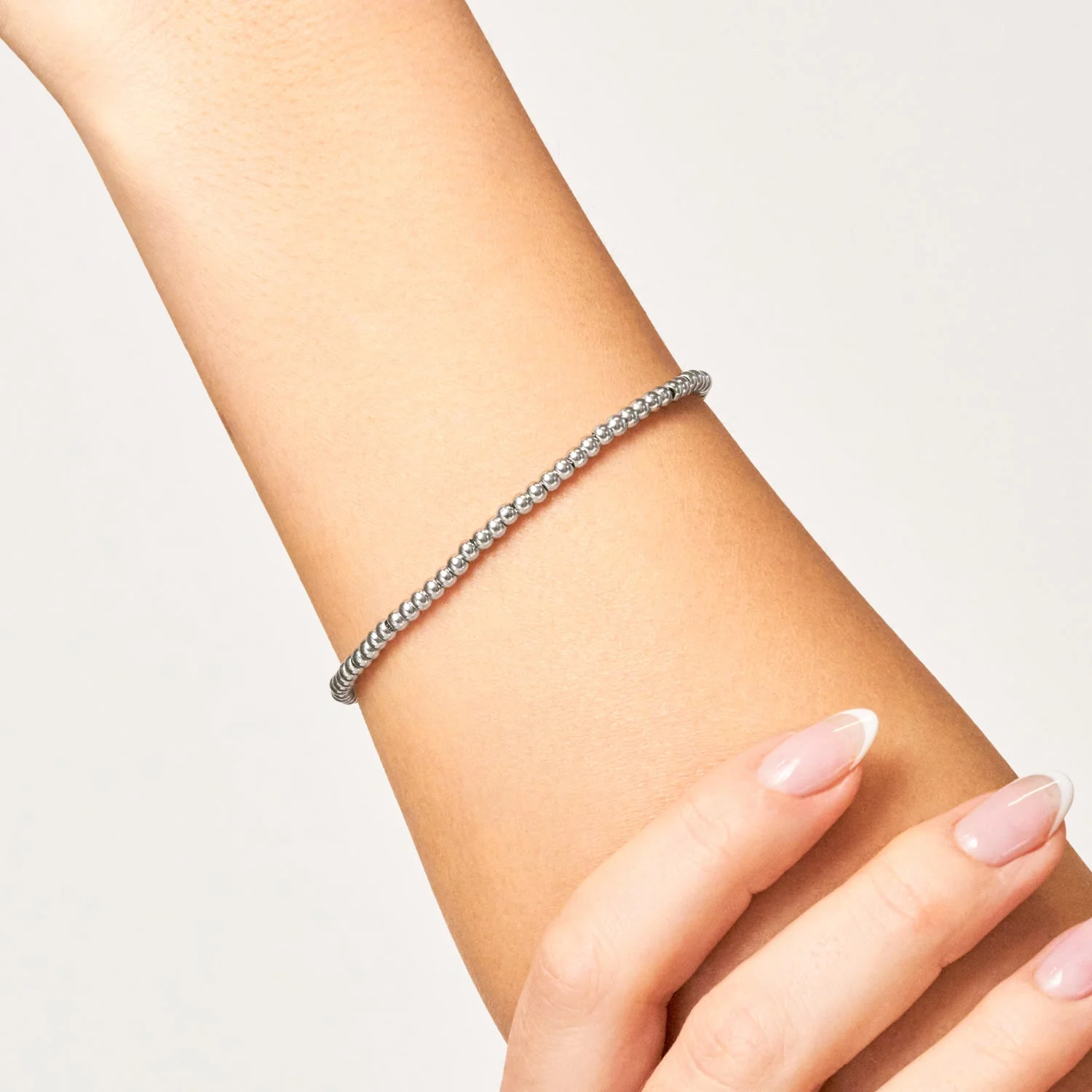Small Beaded Bracelet (Silver) - Image 2