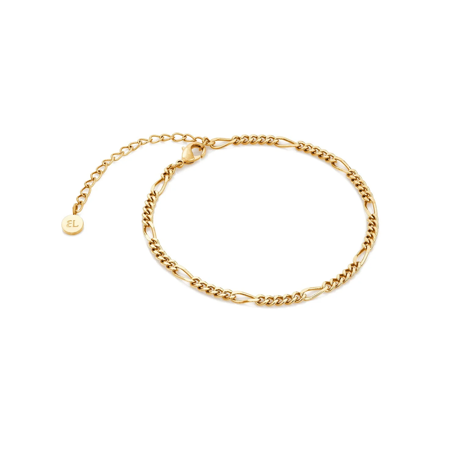 Small Figaro Chain Bracelet (Gold) - Image 7
