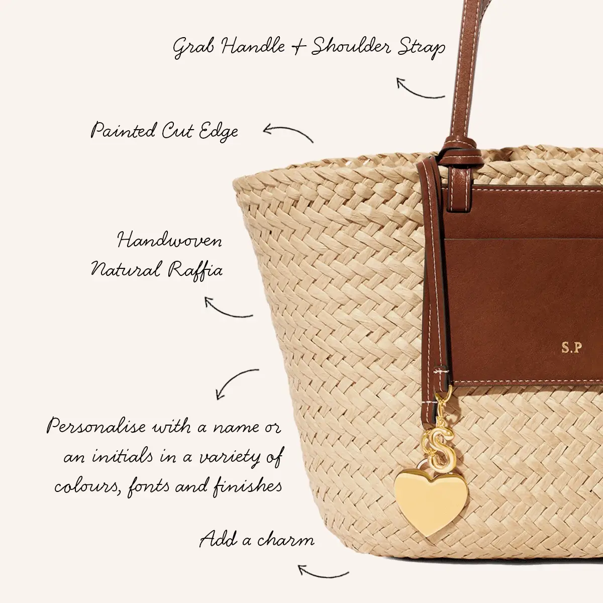 Small Raffia Structured Bag (Natural) - Image 3