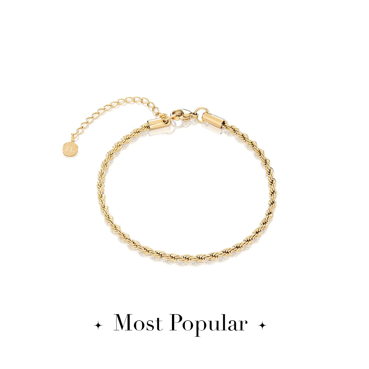 Small Rope Chain Bracelet (Gold) - Image 7
