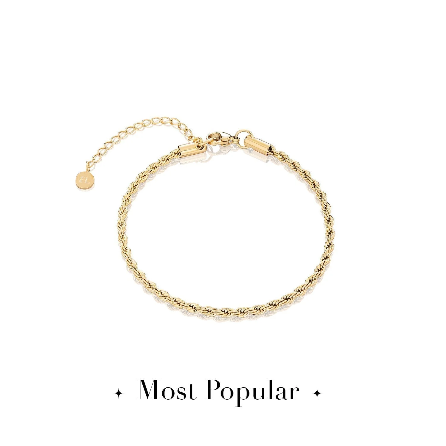 Small Rope Chain Bracelet (Gold) - Image 3