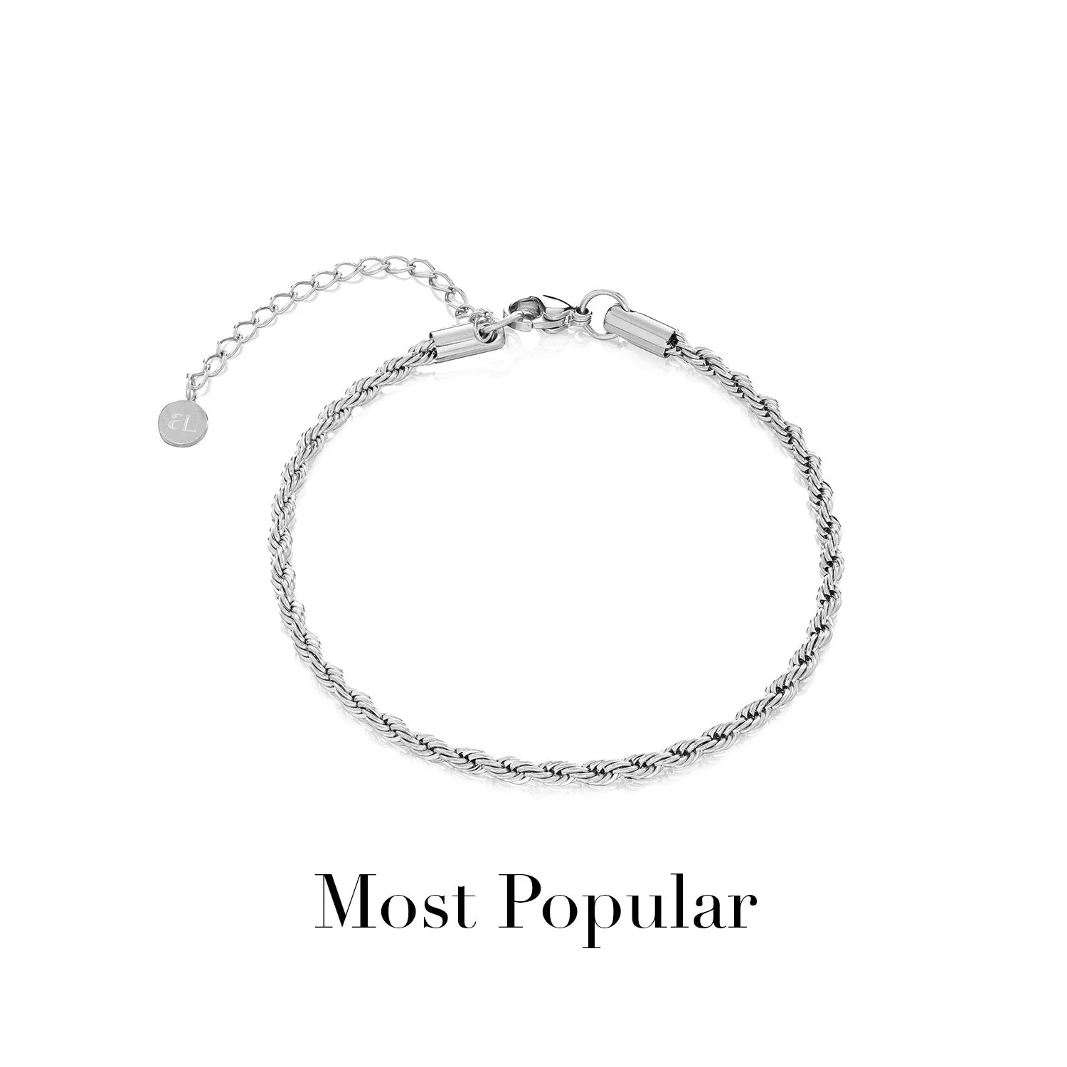 Small Rope Chain Bracelet (Silver) - Image 2