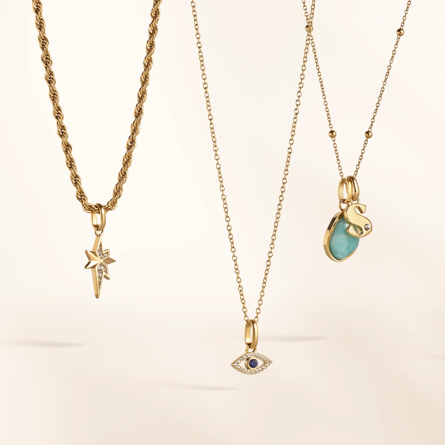 Small Rope Chain Necklace (Gold) - Image 4
