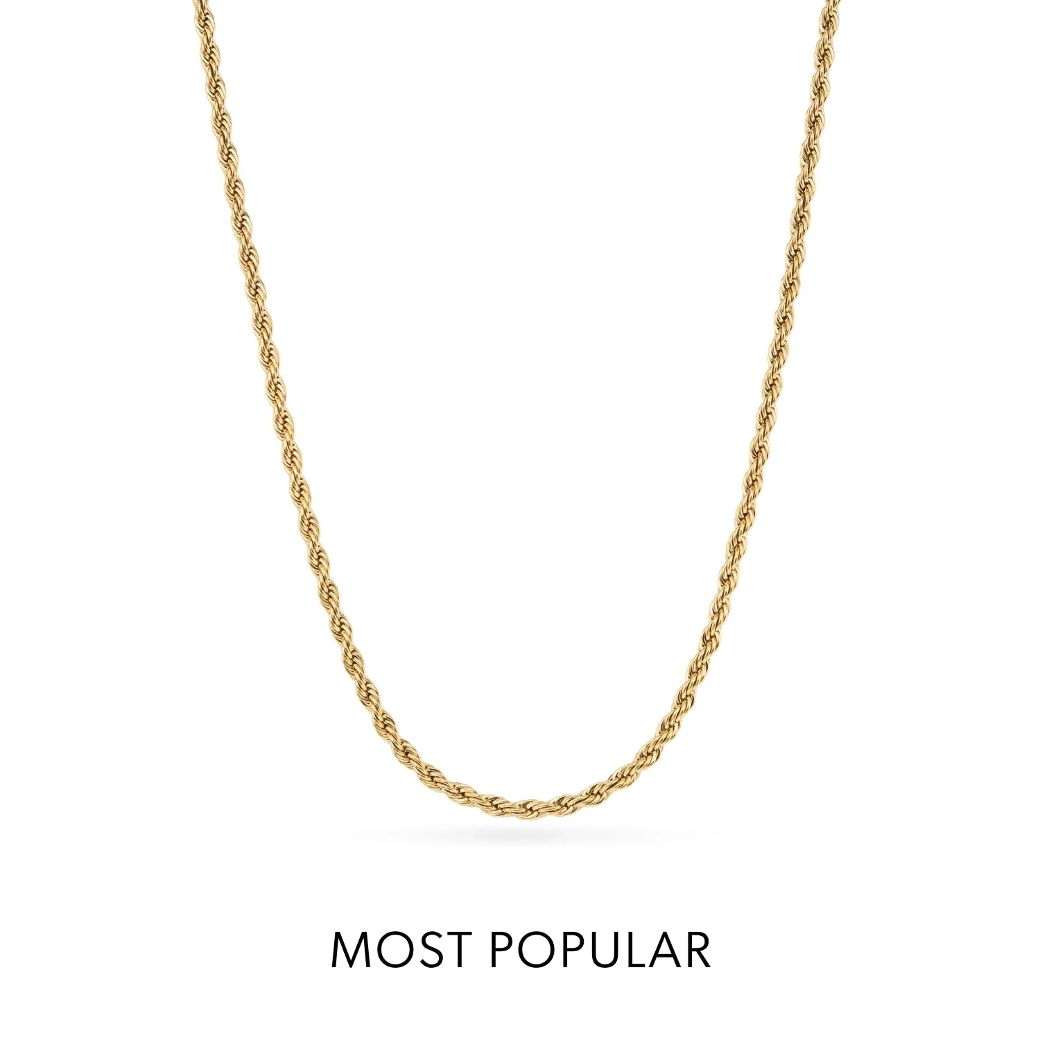 Small Rope Chain Necklace (Gold) - Image 6