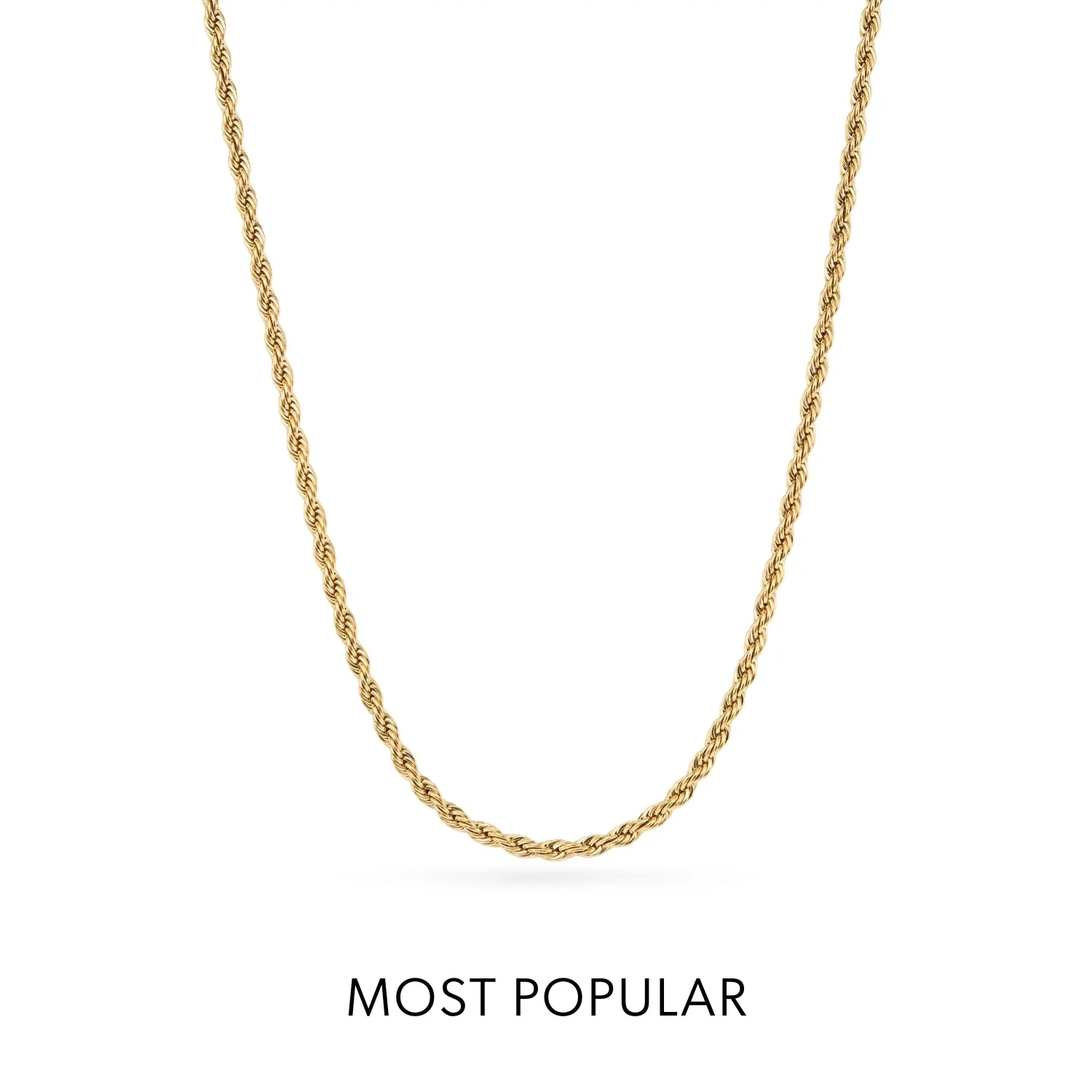 Small Rope Chain Necklace (Gold) - Image 4
