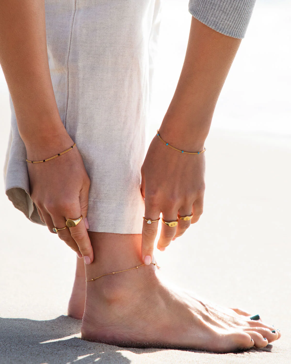 Sphere Chain Anklet (Gold) - Image 5