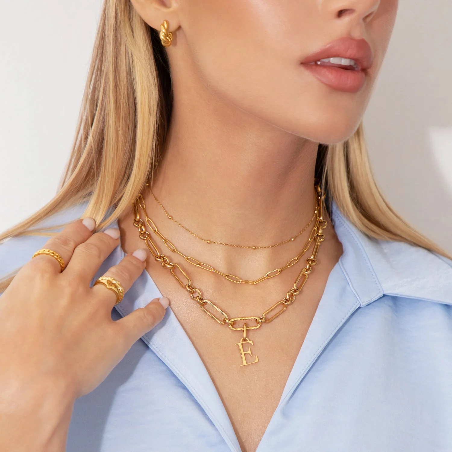 Sphere Chain Necklace (Gold) - Image 5