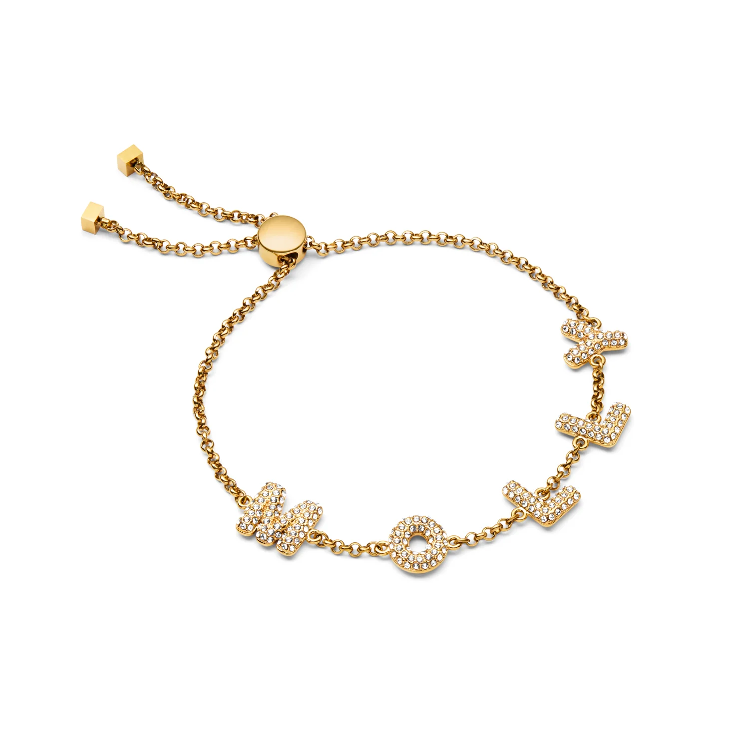 Spotlight Pave Bubble Name Bracelet (Gold) - Image 6