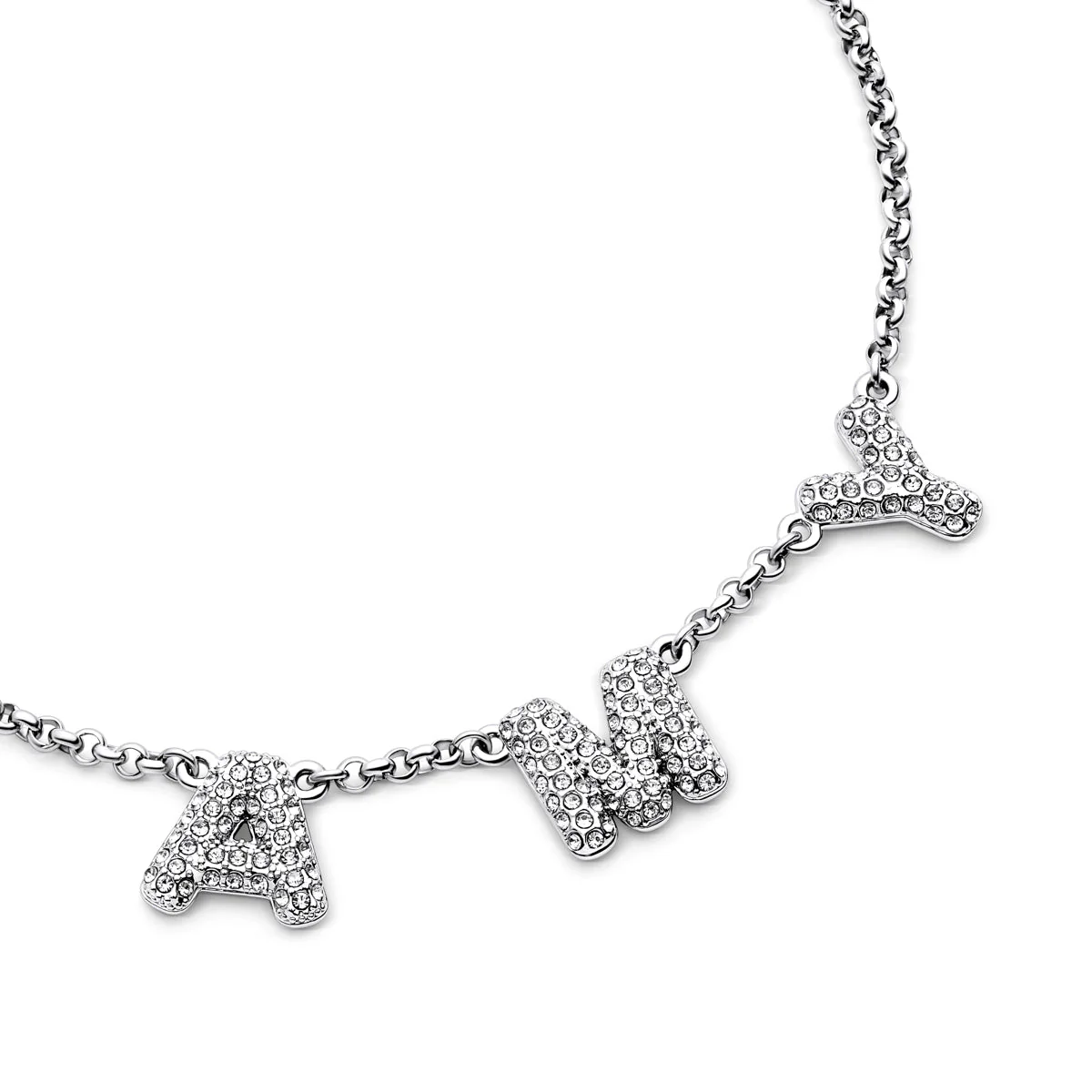 Spotlight Pave Bubble Name Necklace (Silver) - Image 4