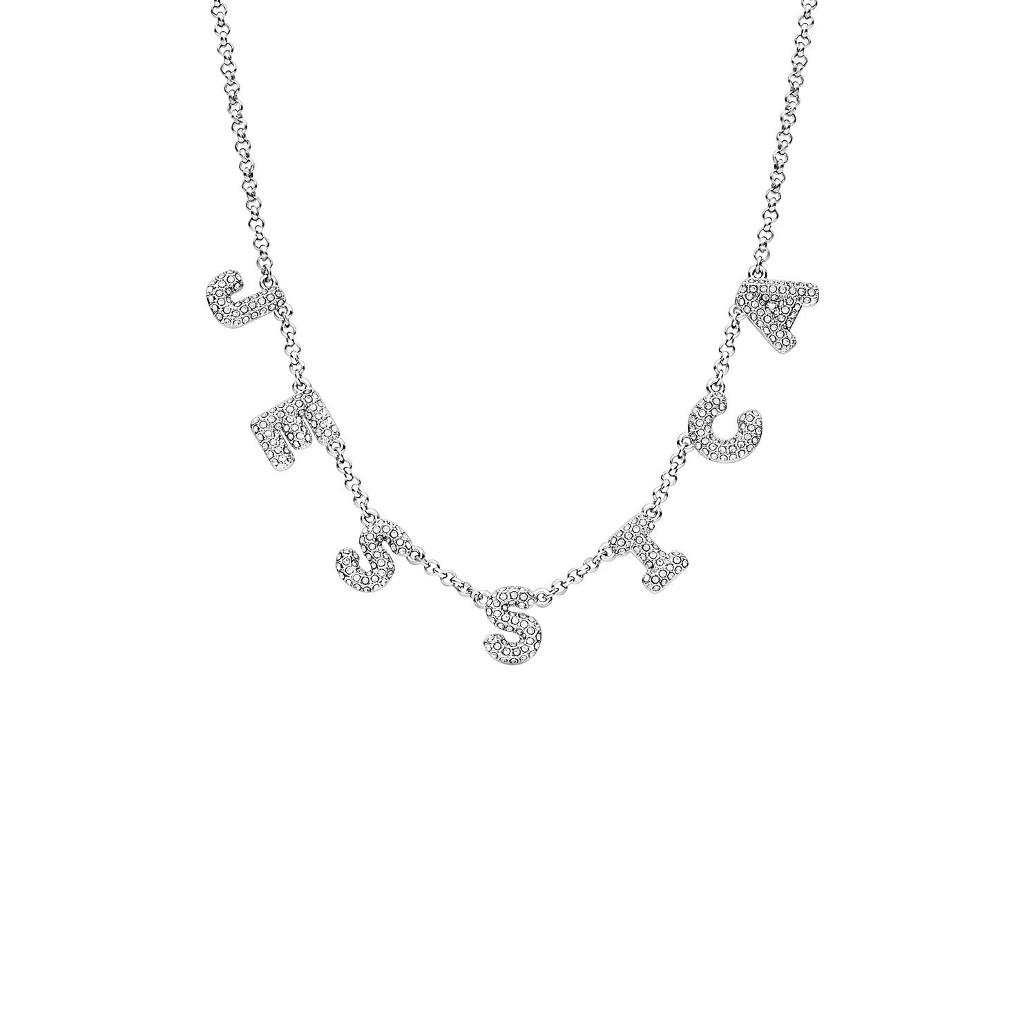 Spotlight Pave Bubble Name Necklace (Silver) - Image 6