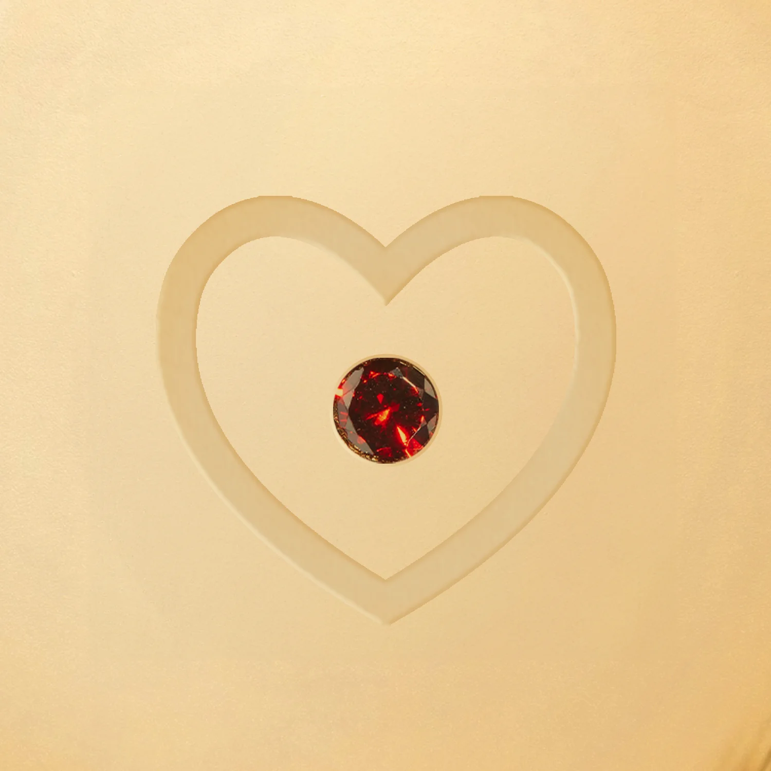 Stamped - Crystal Heart Birthstone