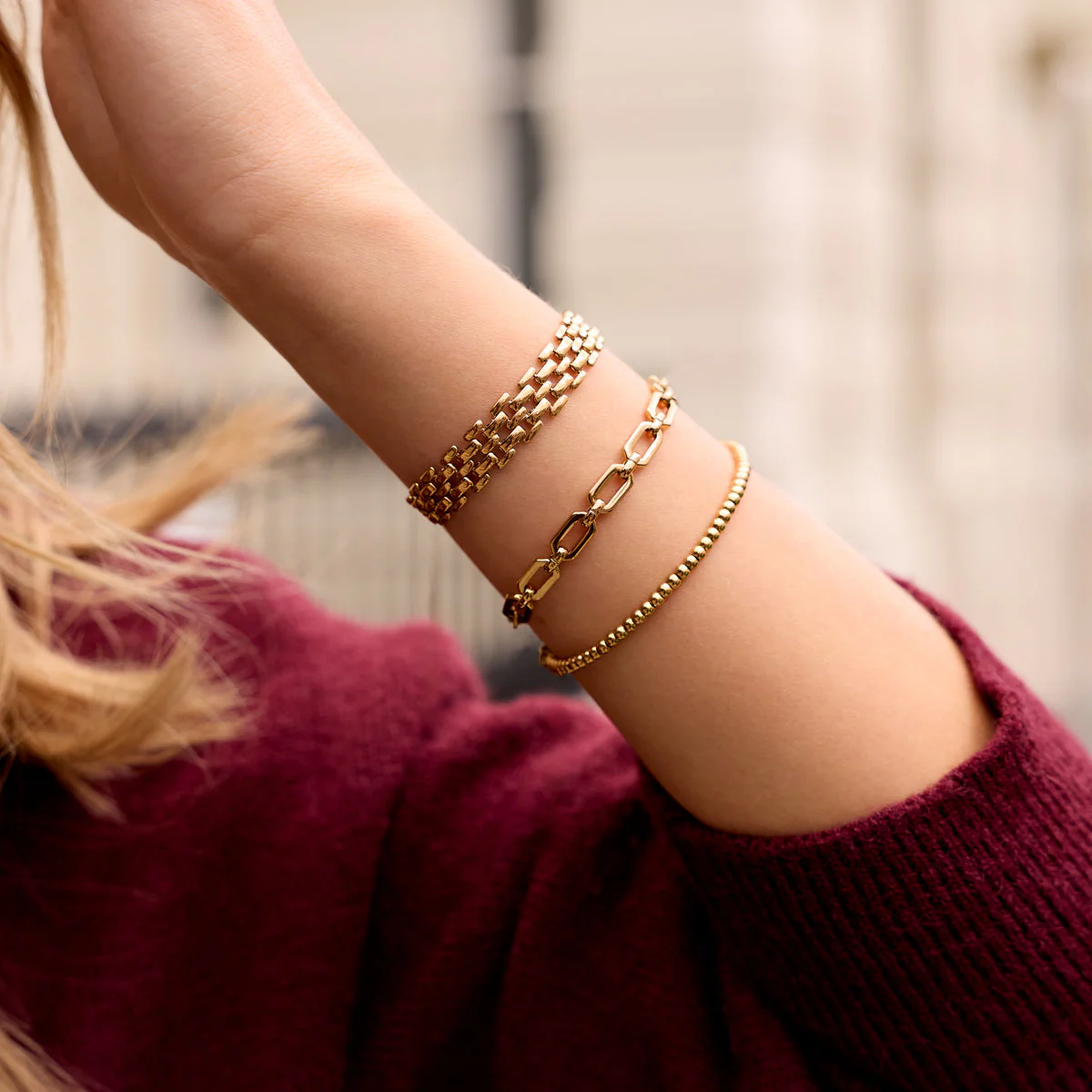 Statement Link Bracelet (Gold) - Image 5