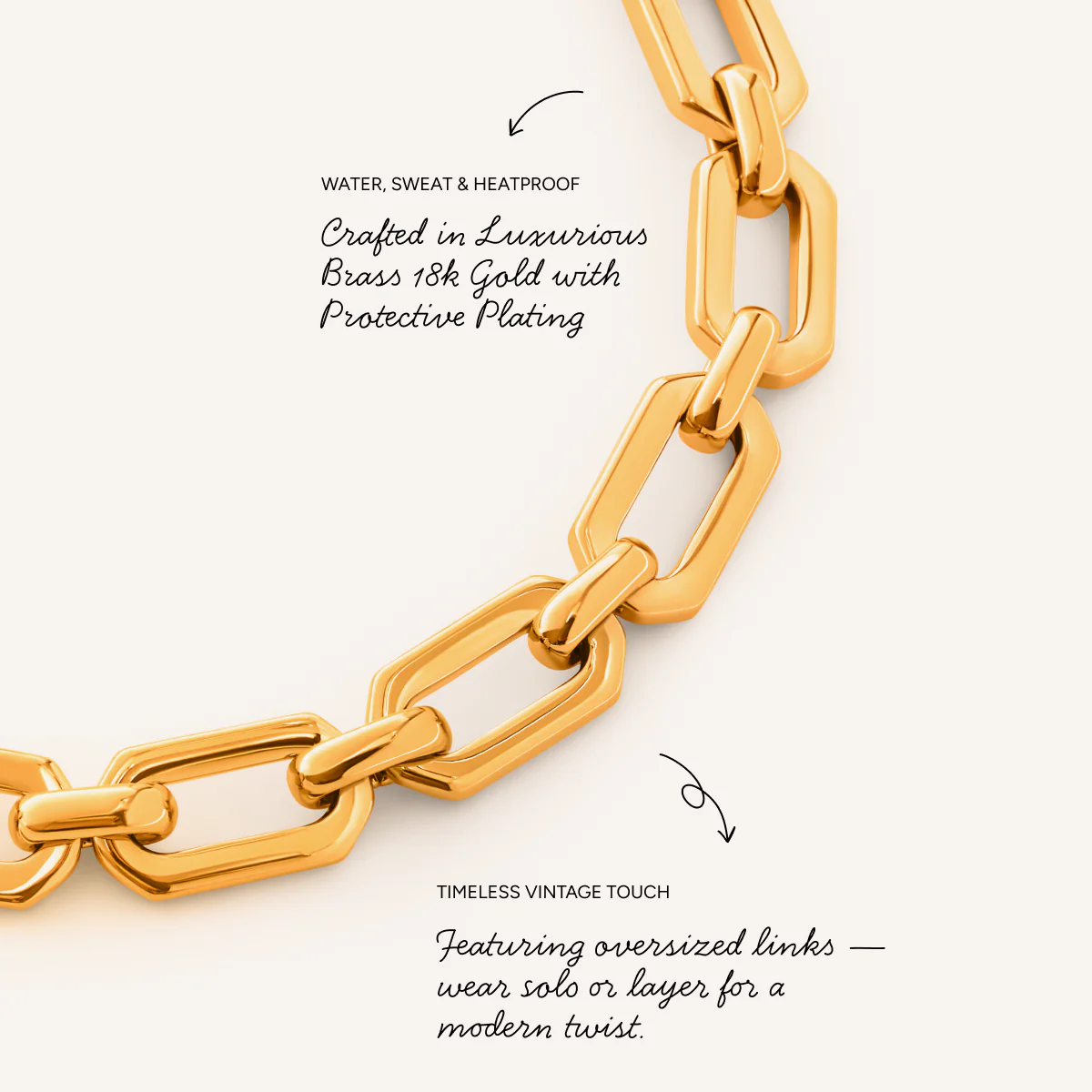 Statement Link Necklace (Gold) - Image 4