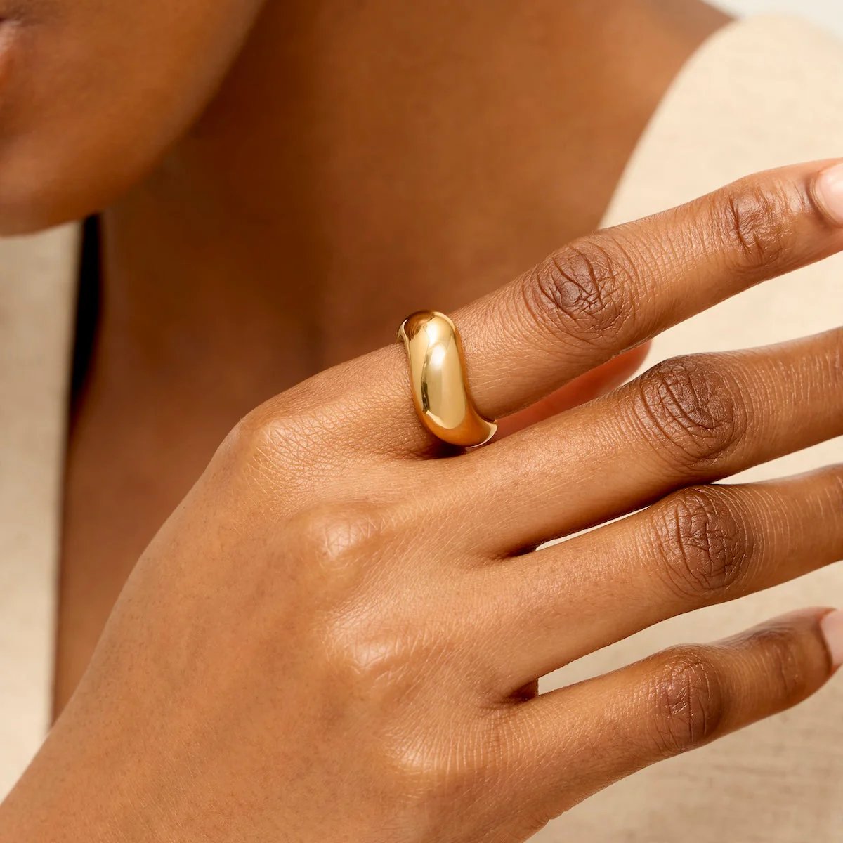 Statement Molten Ring (Gold) - Image 2