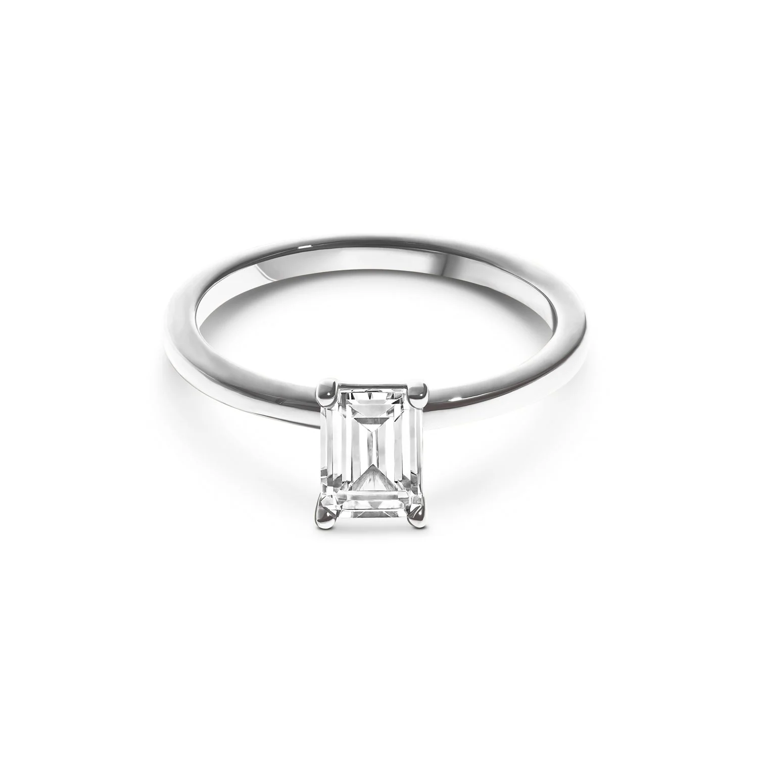 Birthstone Emerald Cut Legacy Ring 1ct (Silver) - Image 7