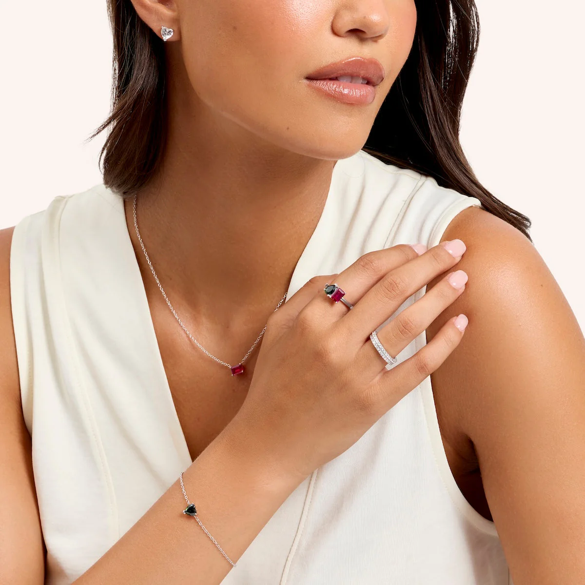 Custom Toi Et Moi Birthstone Legacy Ring (Silver) - Image 4
