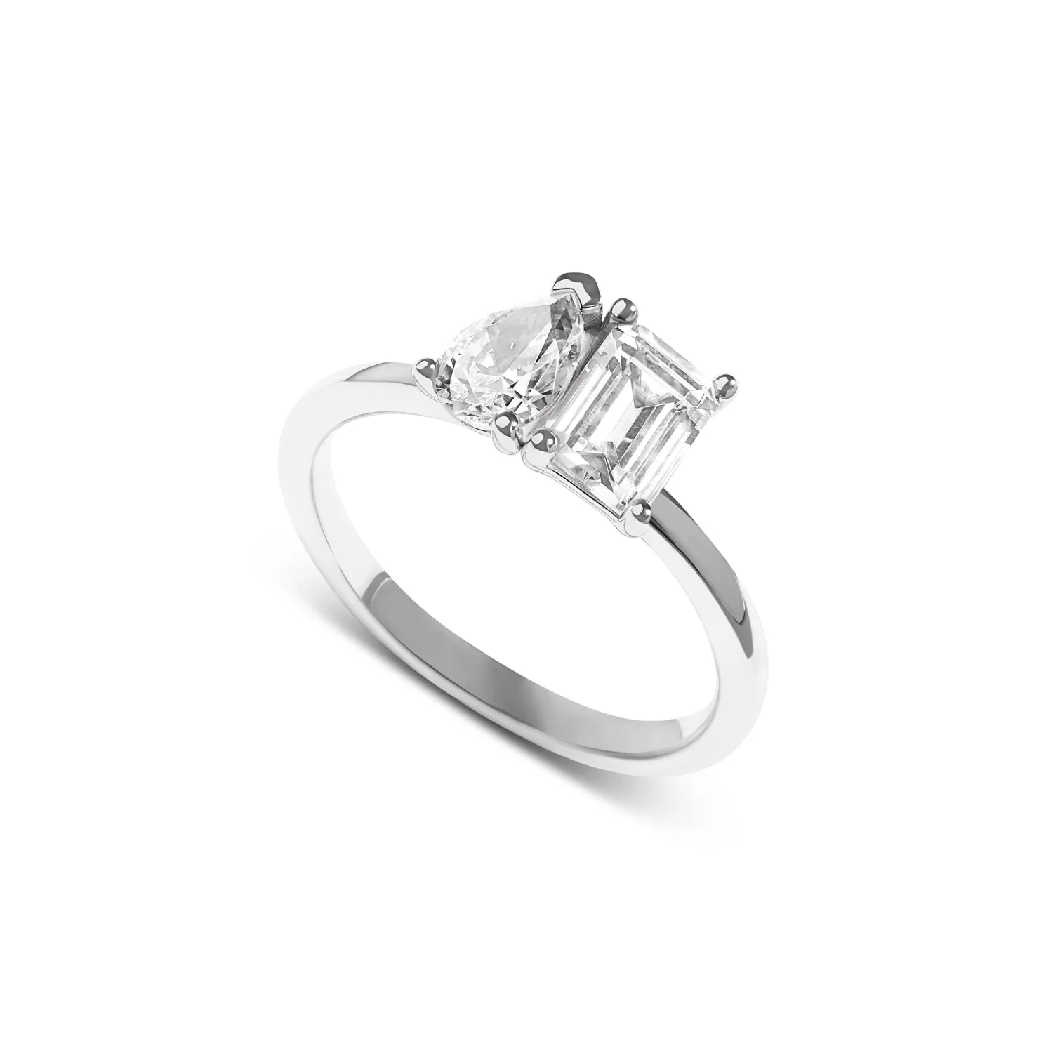 Custom Toi Et Moi Birthstone Legacy Ring (Silver) - Image 7