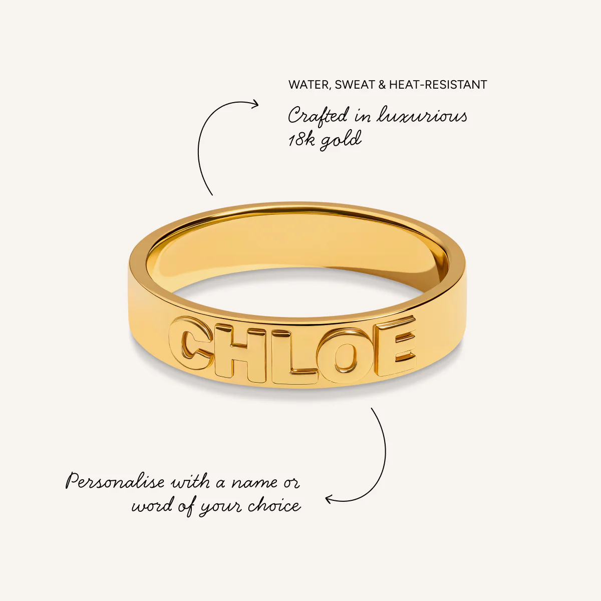 Fine 3D Name Ring (Gold) - Image 3