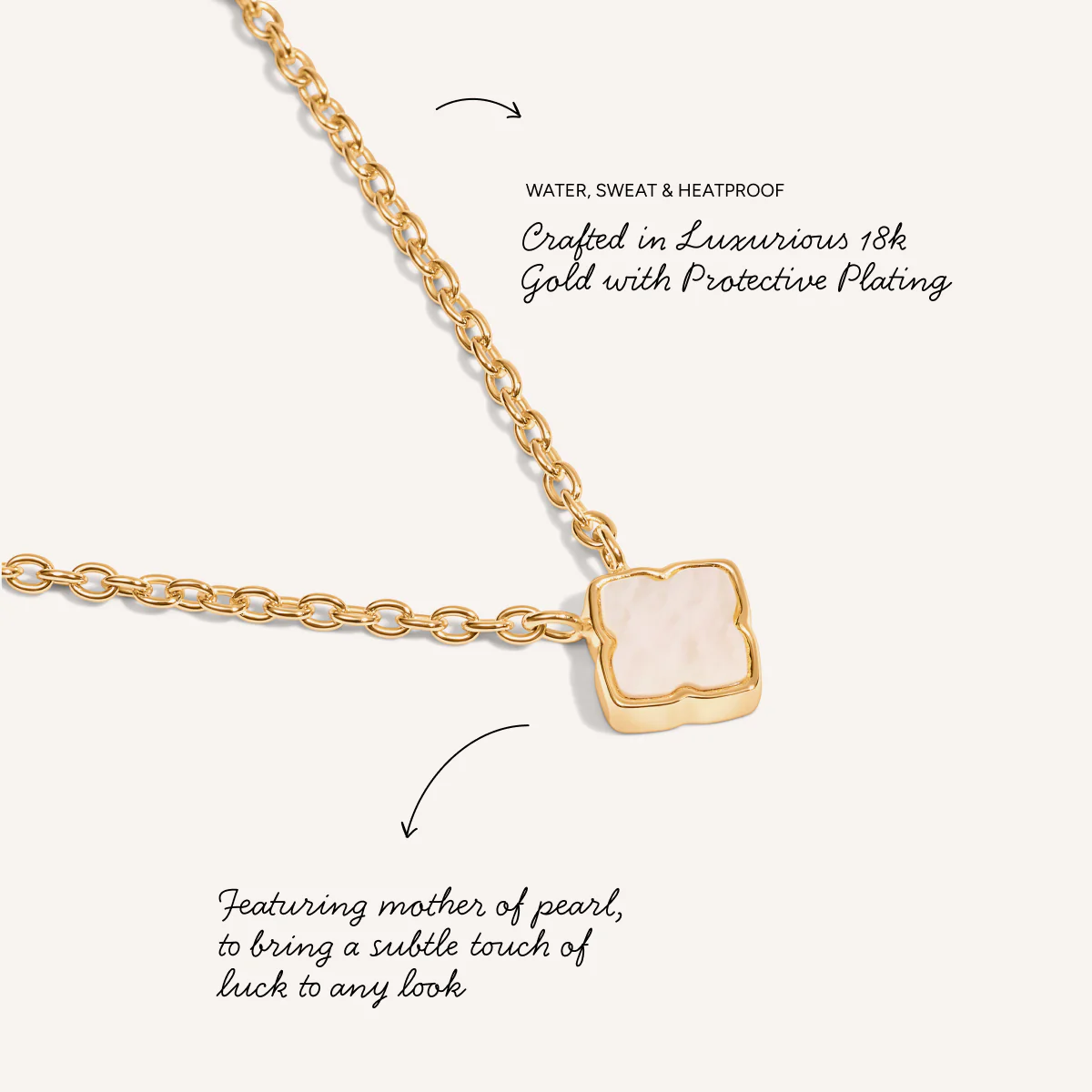 Fine Mini Pearl Clover Necklace (Gold) - Image 4