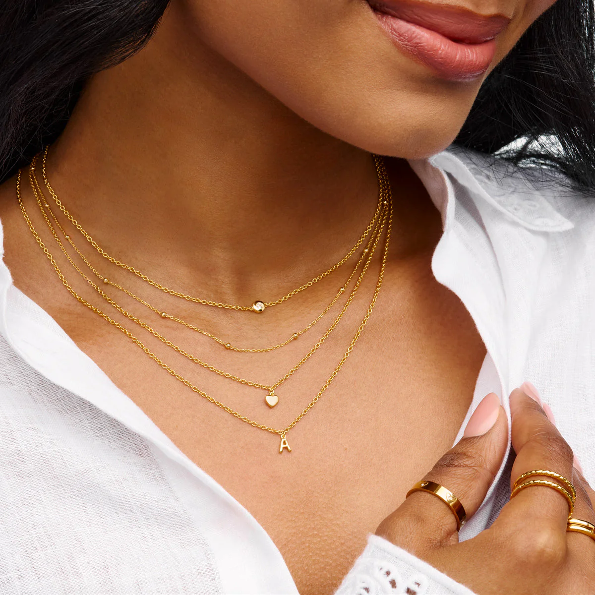 Fine Molten Birthstone Necklace (Gold) - Image 4
