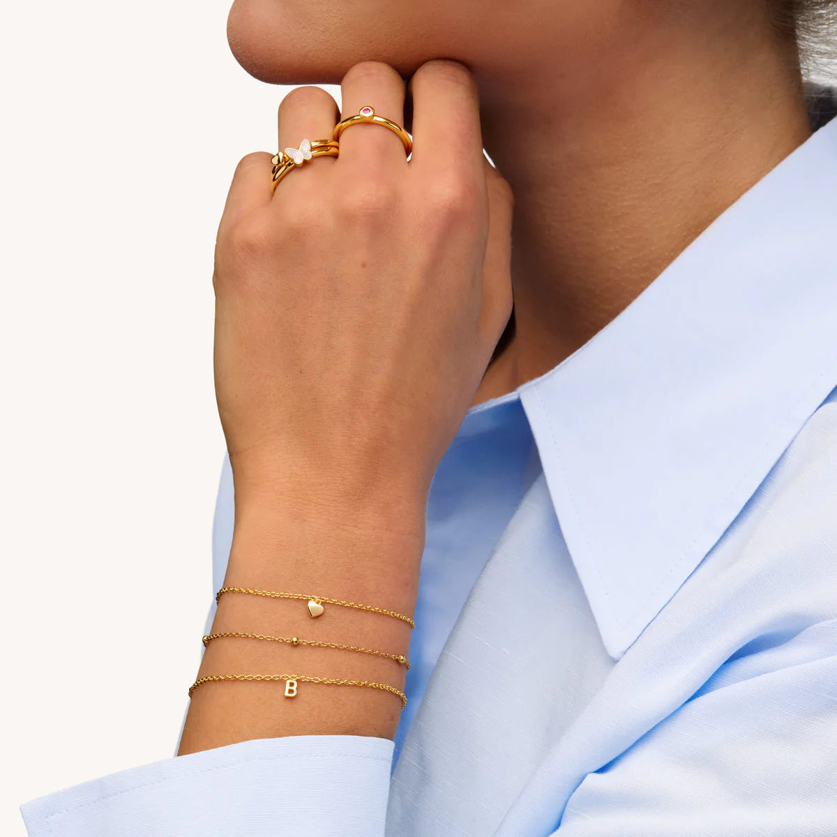 Fine Molten Heart Bracelet (Gold) - Image 3