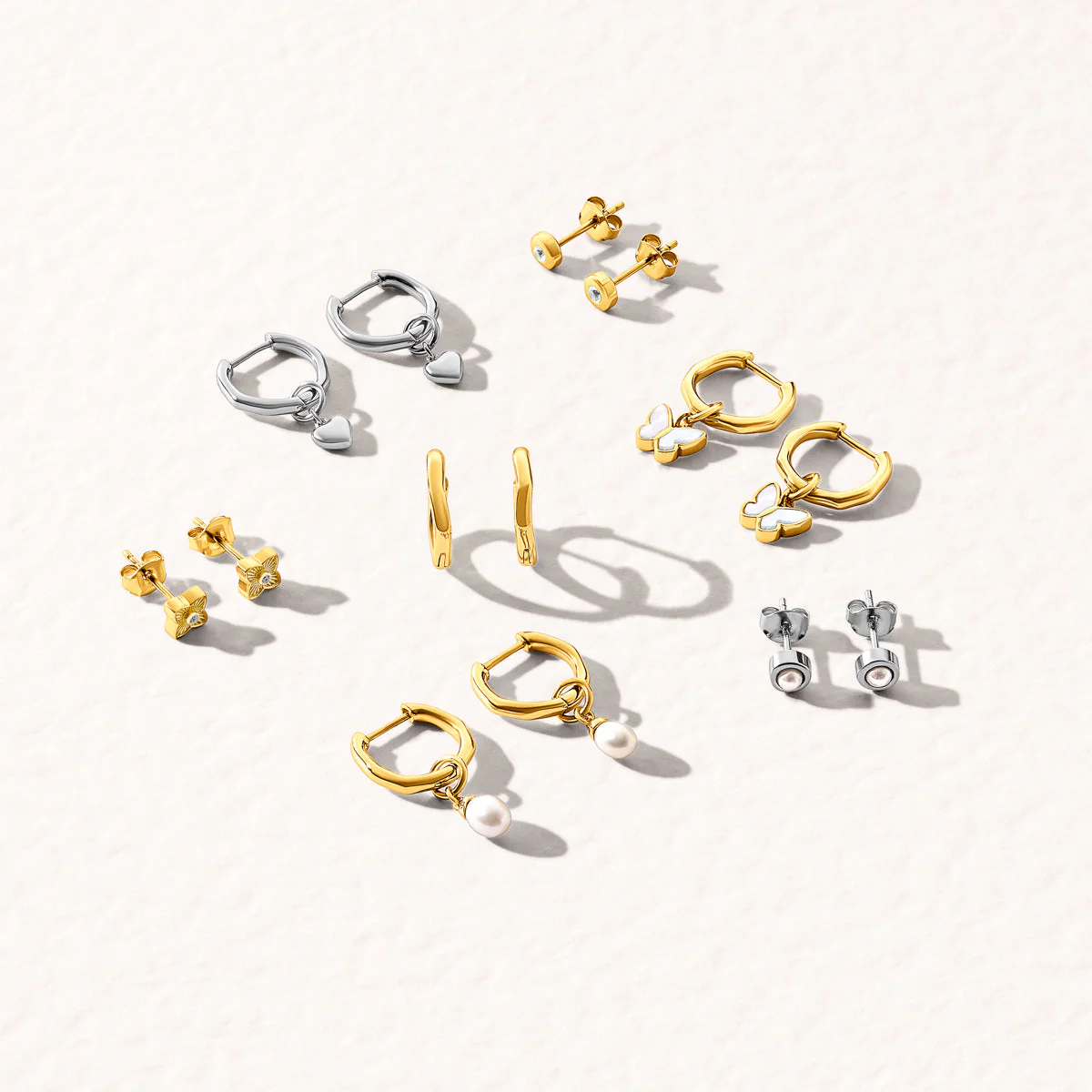Fine Molten Heart Huggie Earrings (Gold) - Image 5