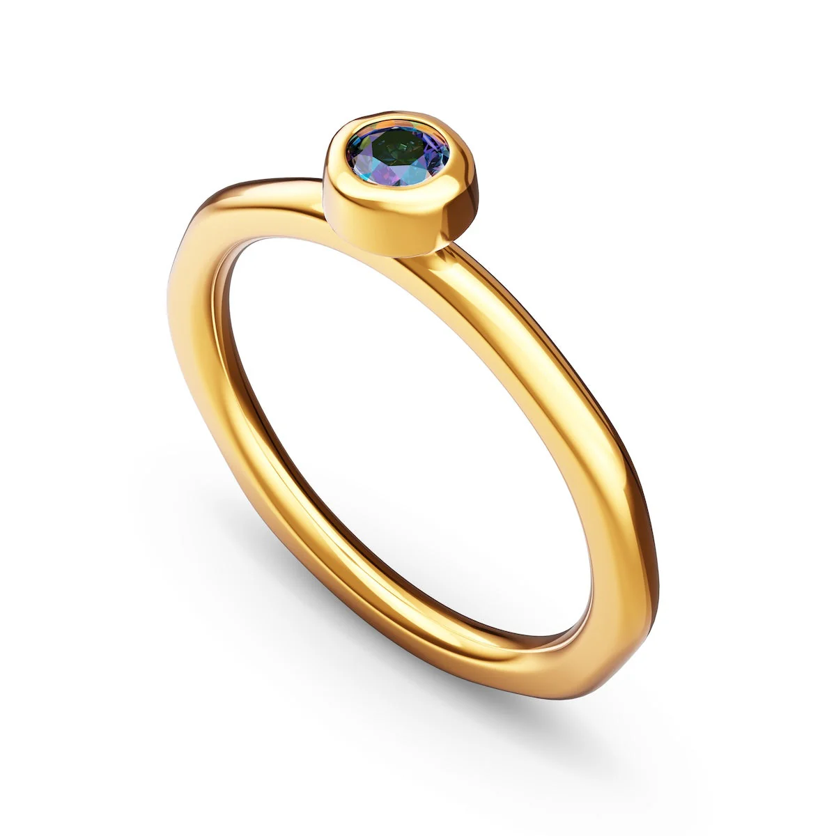 Fine Molten Organic Birthstone Ring (Gold) - Image 3