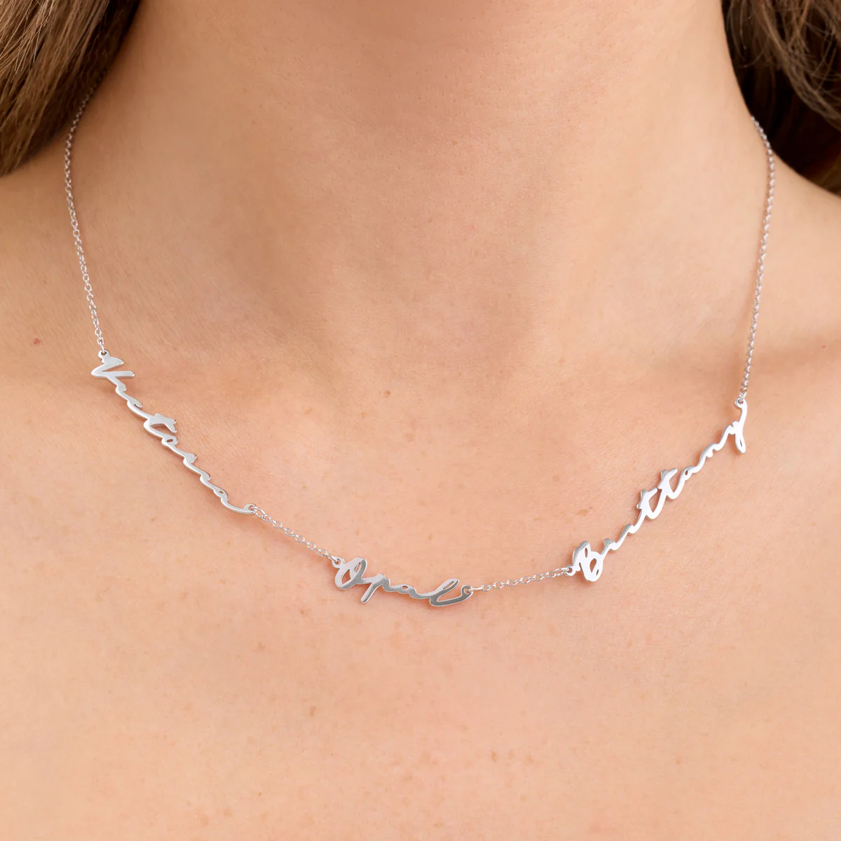 Fine Multi Signature Name Necklace (Silver) - Image 2