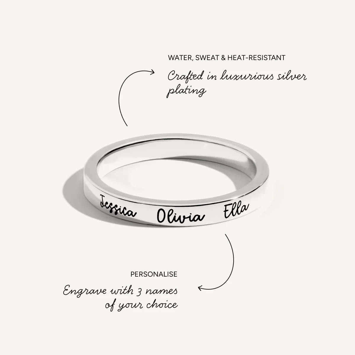 Fine Script Name Ring (Silver) - Image 3