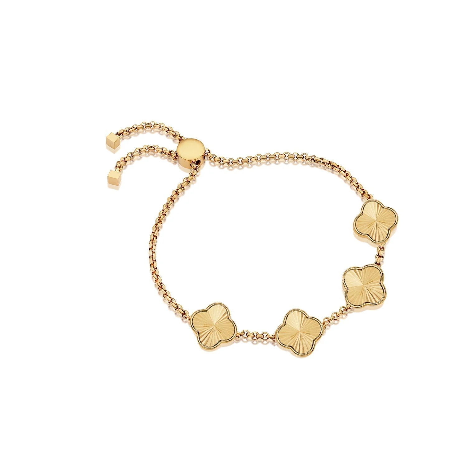Textured Clover Custom Name Bracelet (Gold) - Image 10