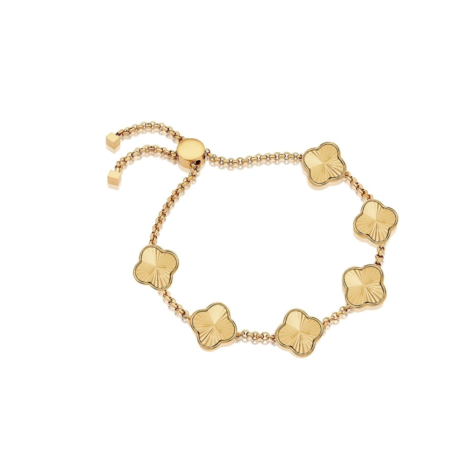 Textured Clover Custom Name Bracelet (Gold) - Image 13