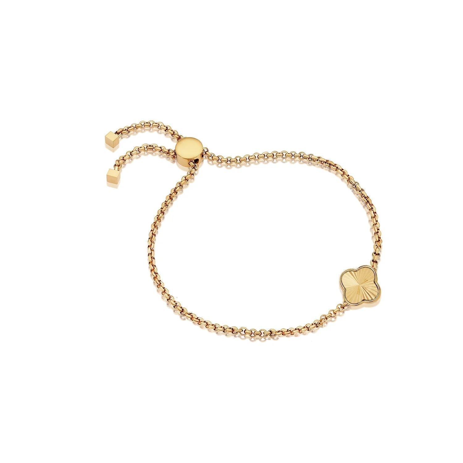 Textured Clover Custom Name Bracelet (Gold) - Image 7