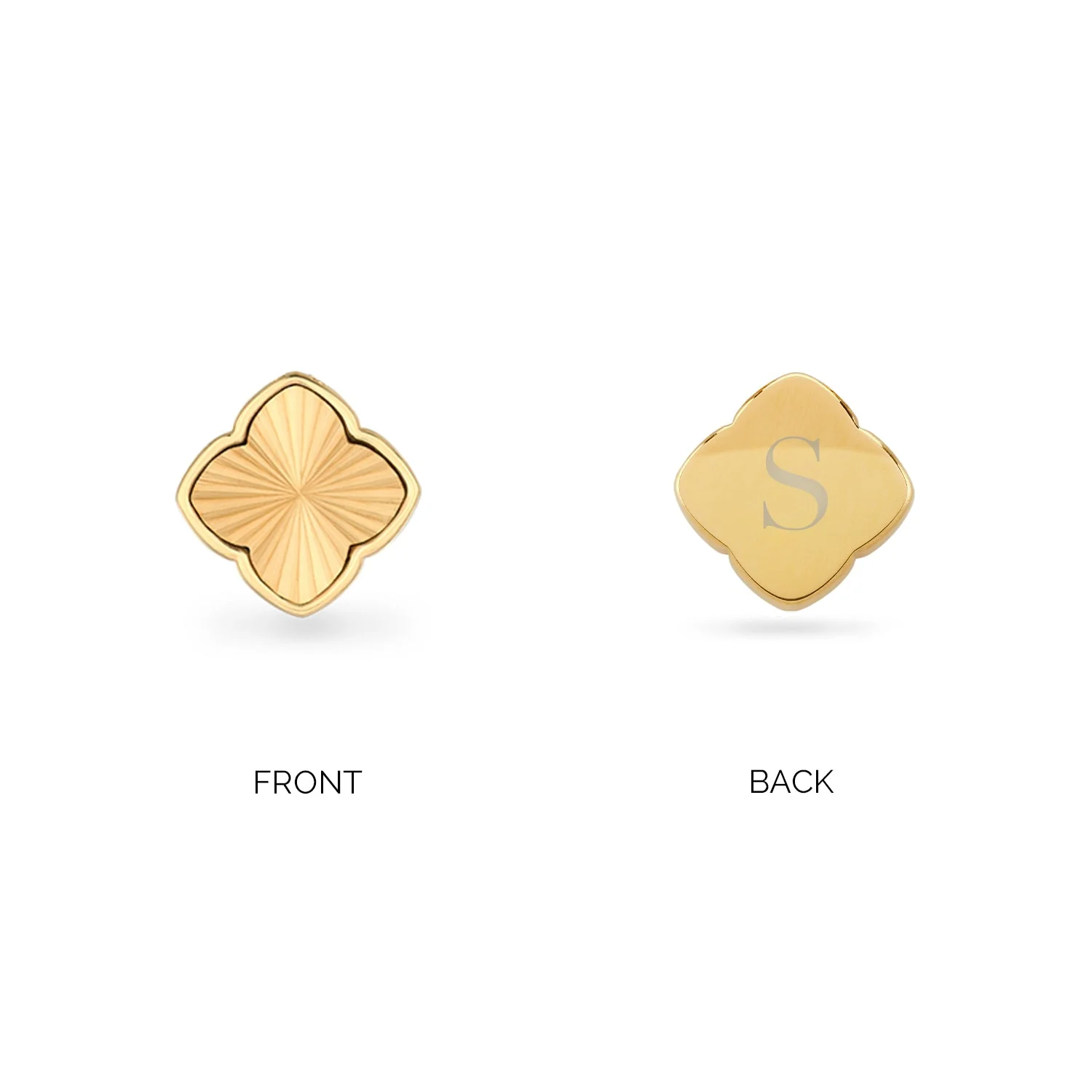 Textured Clover Necklace (Gold) - Image 4