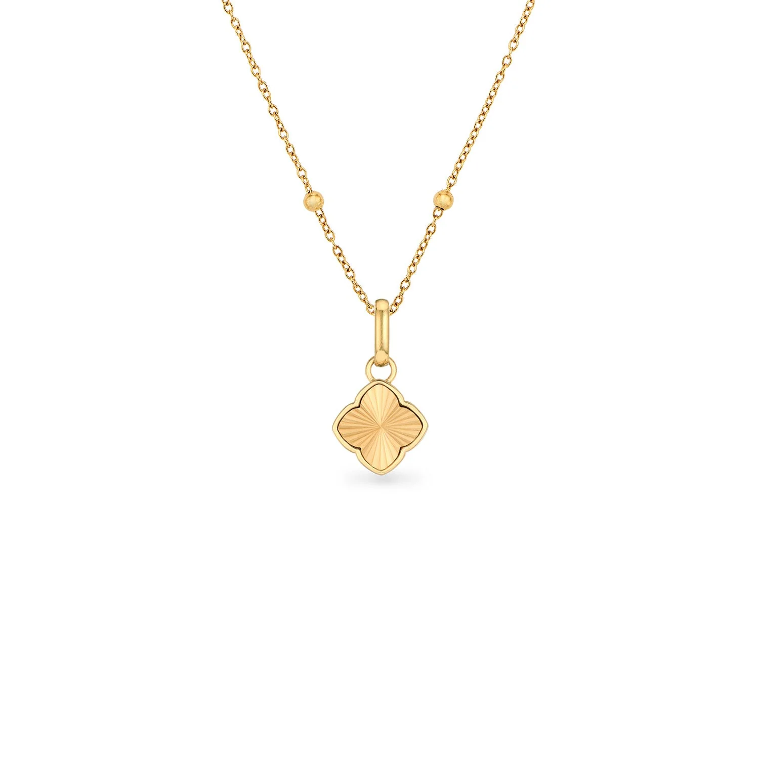 Textured Clover Necklace (Gold) - Image 5