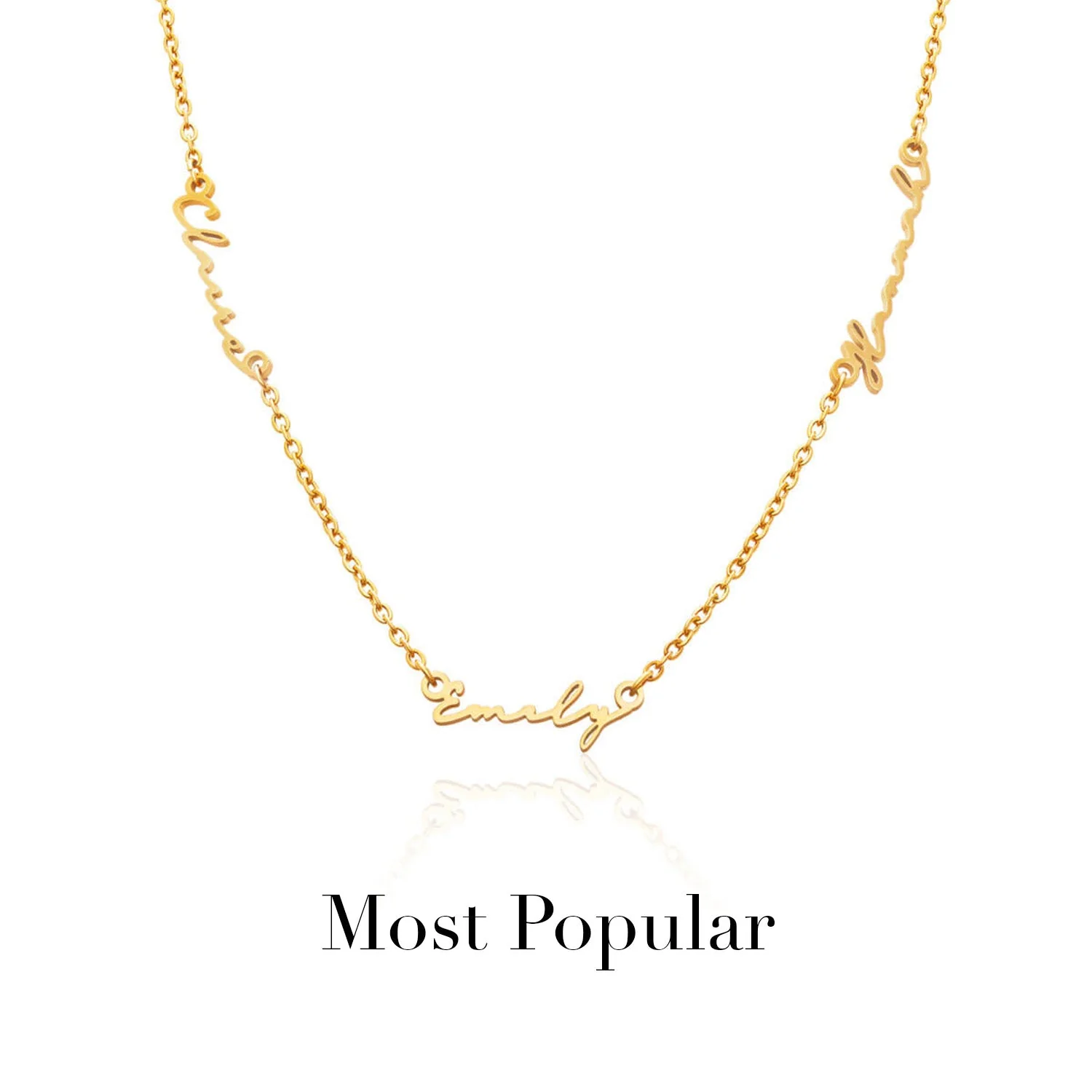 Triple Signature Name Necklace (Gold) - Image 3