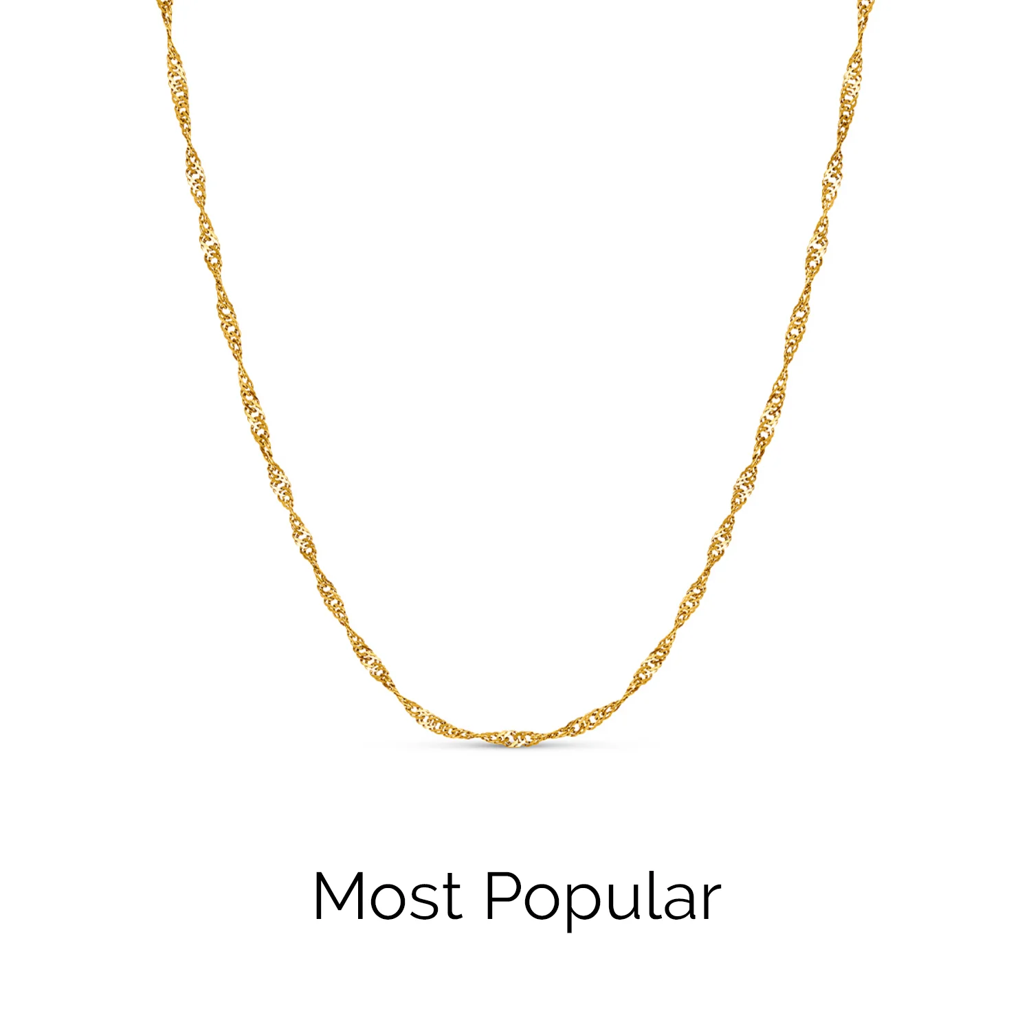 Twisted Chain Necklace (Gold) - Image 3