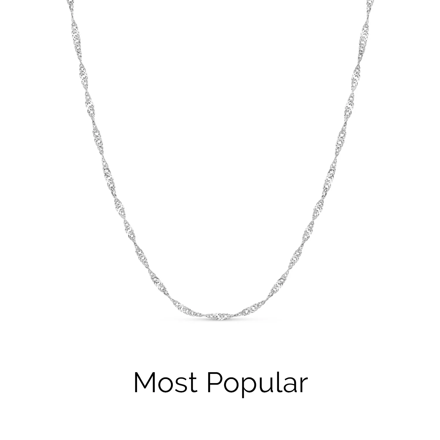 Layering Twisted Chain Necklace (Silver) - Image 6